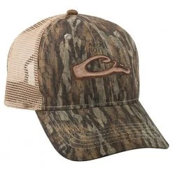 Drake Waterfowl Six Panel Camo Mesh Back Raised Logo Hat Hats